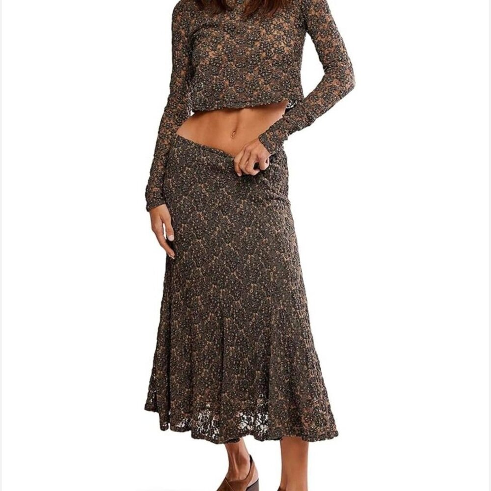 Free People Laney Top and Maxi Skirt Set.